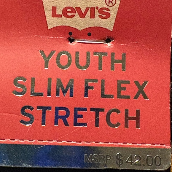 New LEVI’S Youth 511 Dark Black Slim Flex Stretch Adjustable Waist | Size 12R - Picture 8 of 9